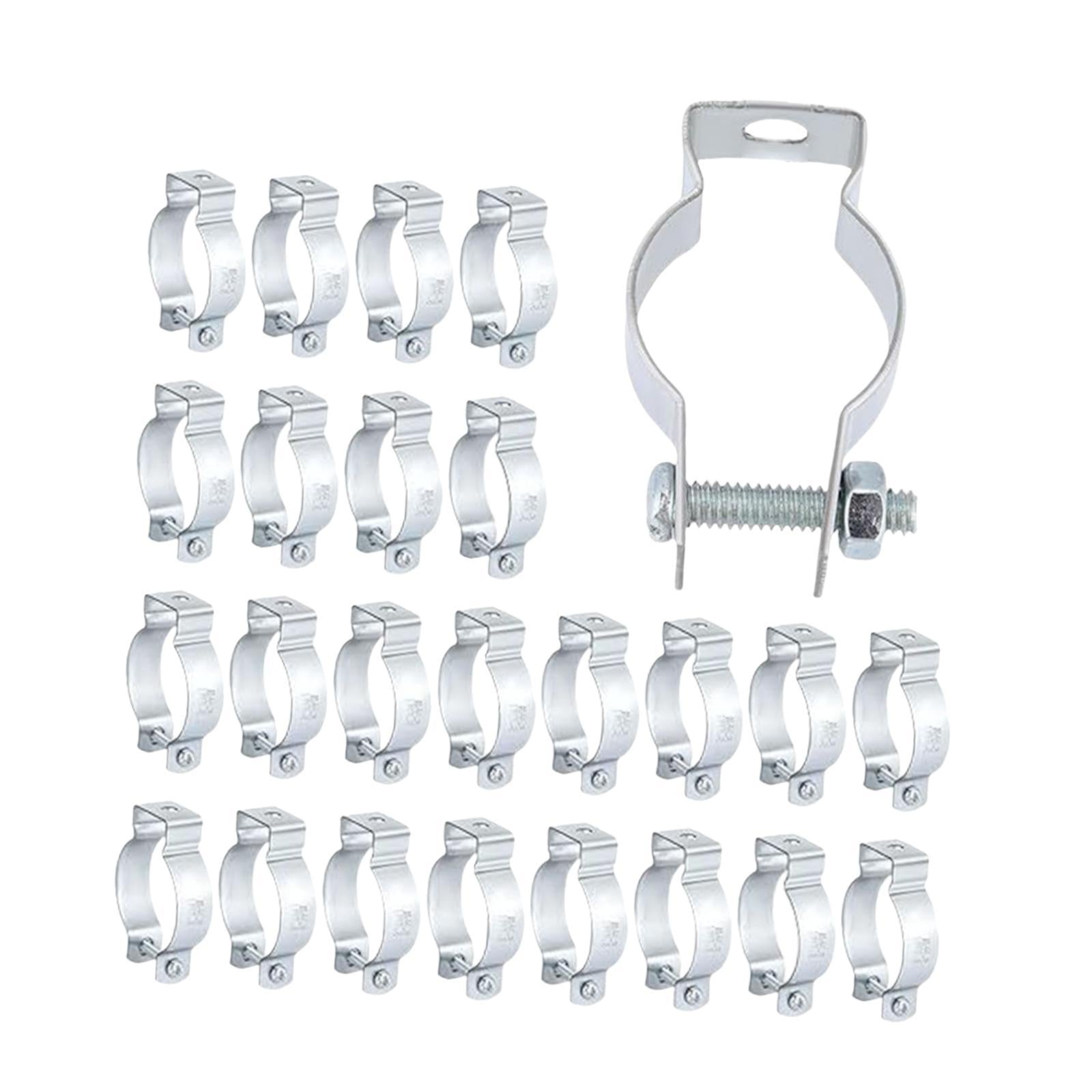 25x Galvanized Steel Conduit Hangers Rigid Silver Versatile Professional 24.8 mm