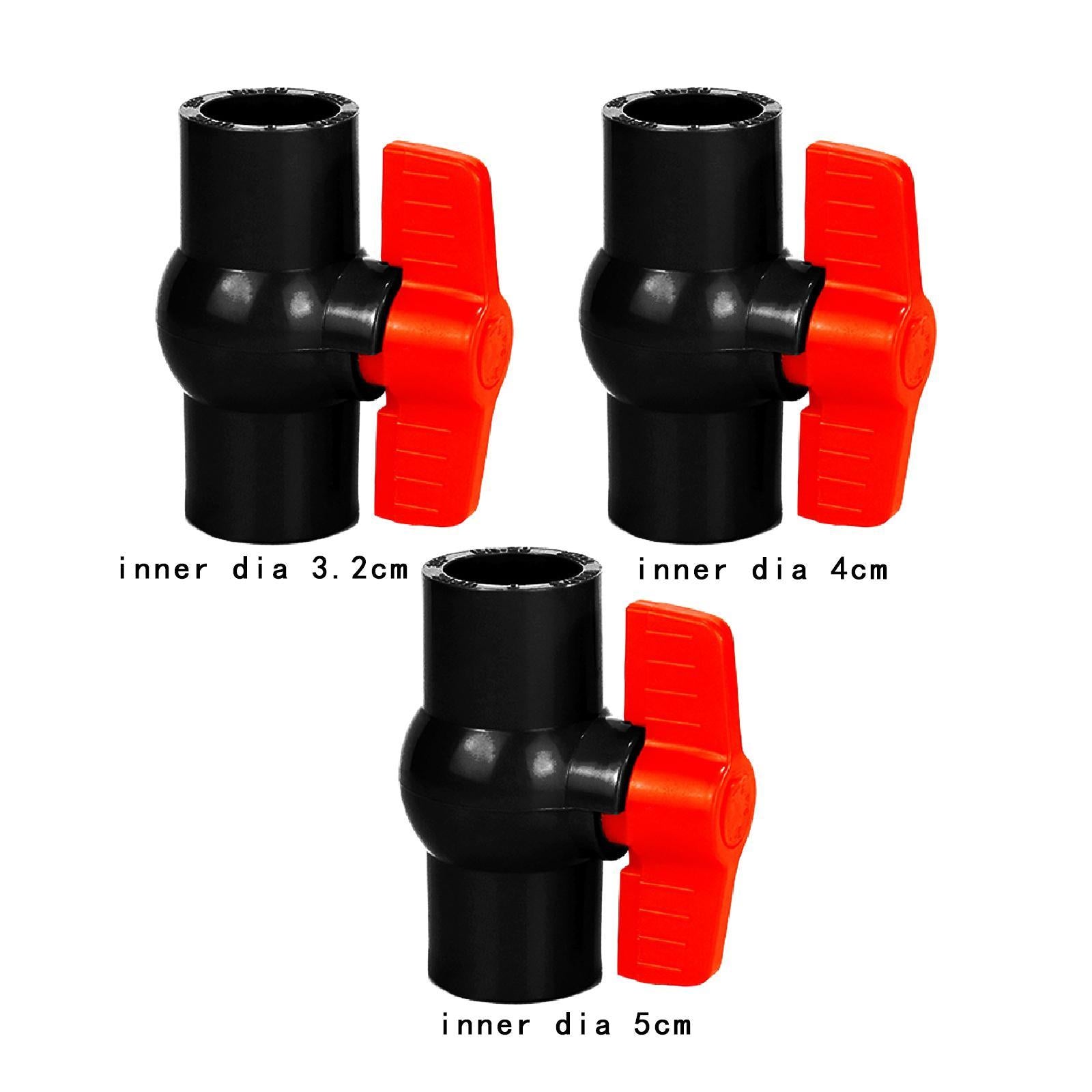PVC Ball Valve Slip Fitting Aquarium Socket Valve Sewage Pipe Control Valve Inner Dia 3.2cm
