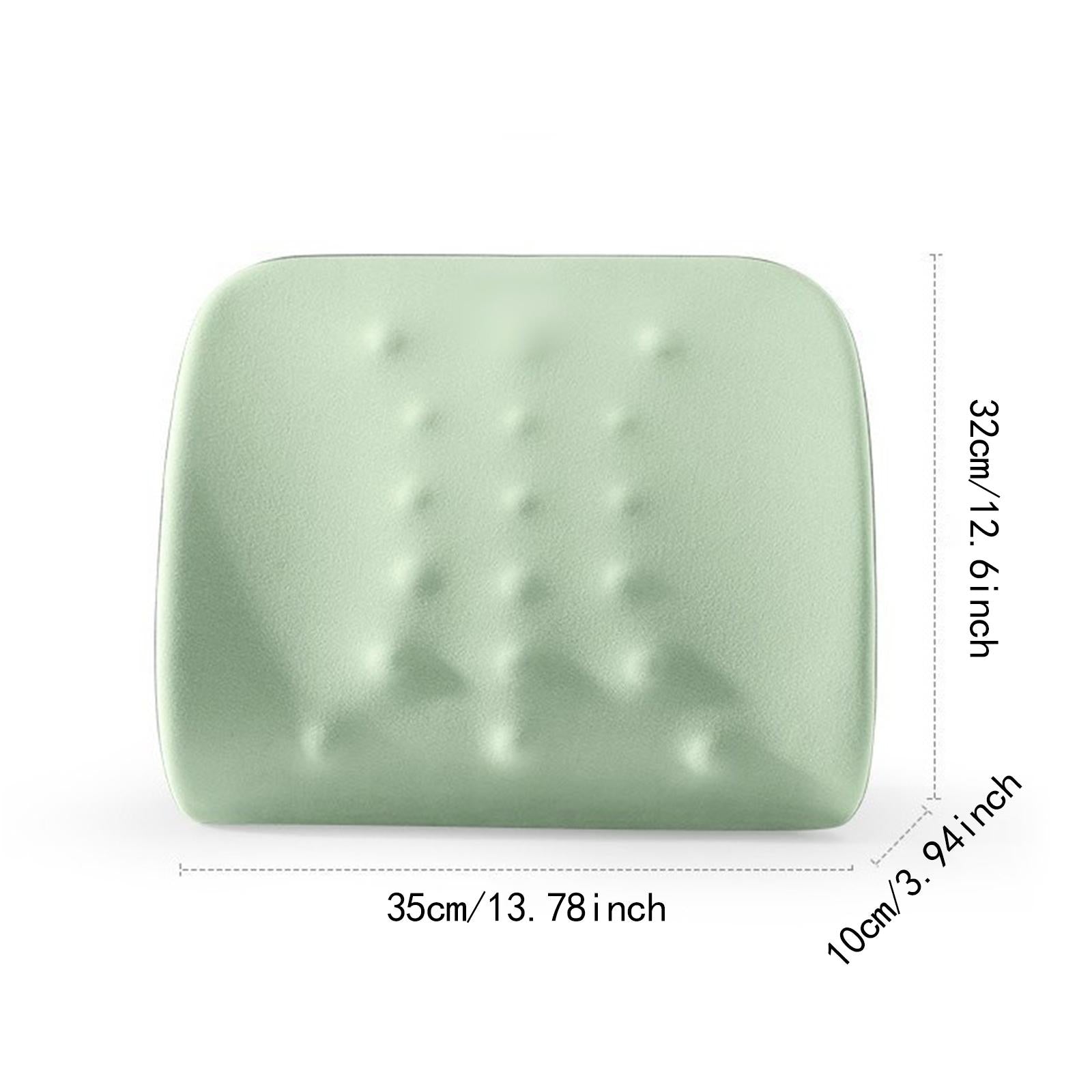 Waist Support Pad Soft Lumbar Support Pillow for Car Plane Office Desk Chair Green