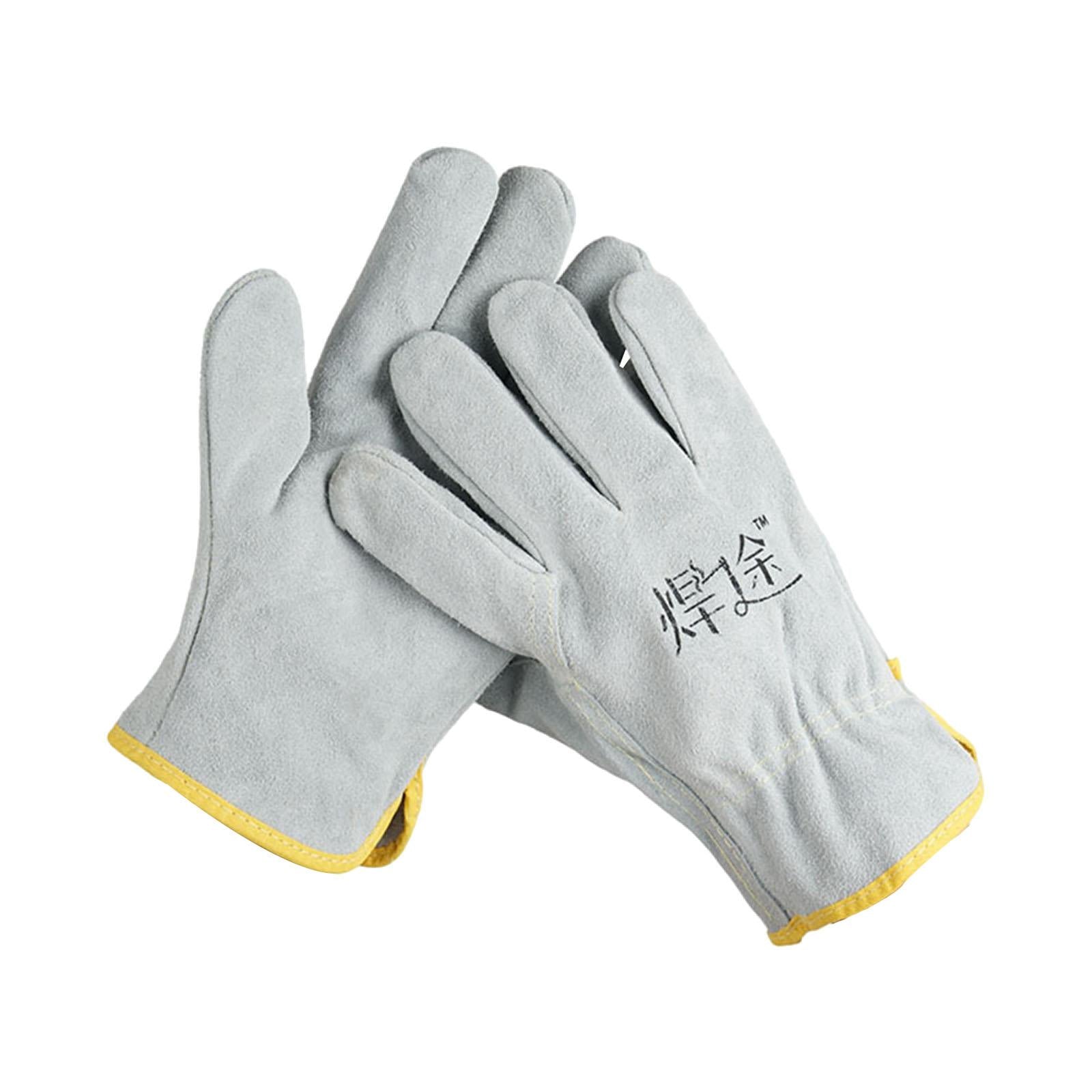 Welding Glove Welder High Temperature Reinforced Camping Fireplace Gardening Grey