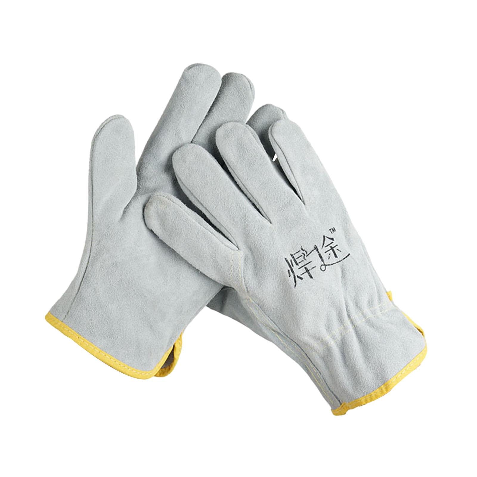 Welding Glove Welder High Temperature Reinforced Camping Fireplace Gardening Grey