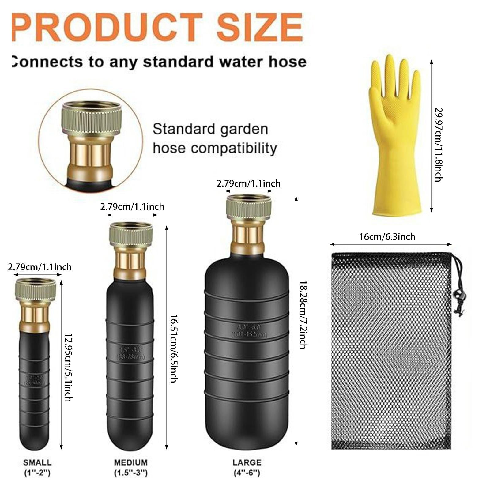 Drain Bladder Kit Drain Cleaning Bladder for Kitchen Bathroom Drains Bathtub