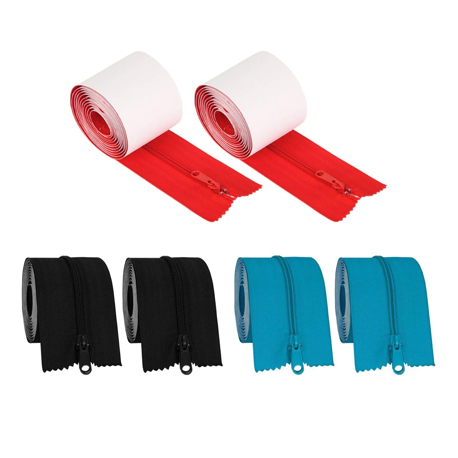 2 Roll Instant Door Zipper Replacement Self Adhesive for Screen Outdoor Tarp Red