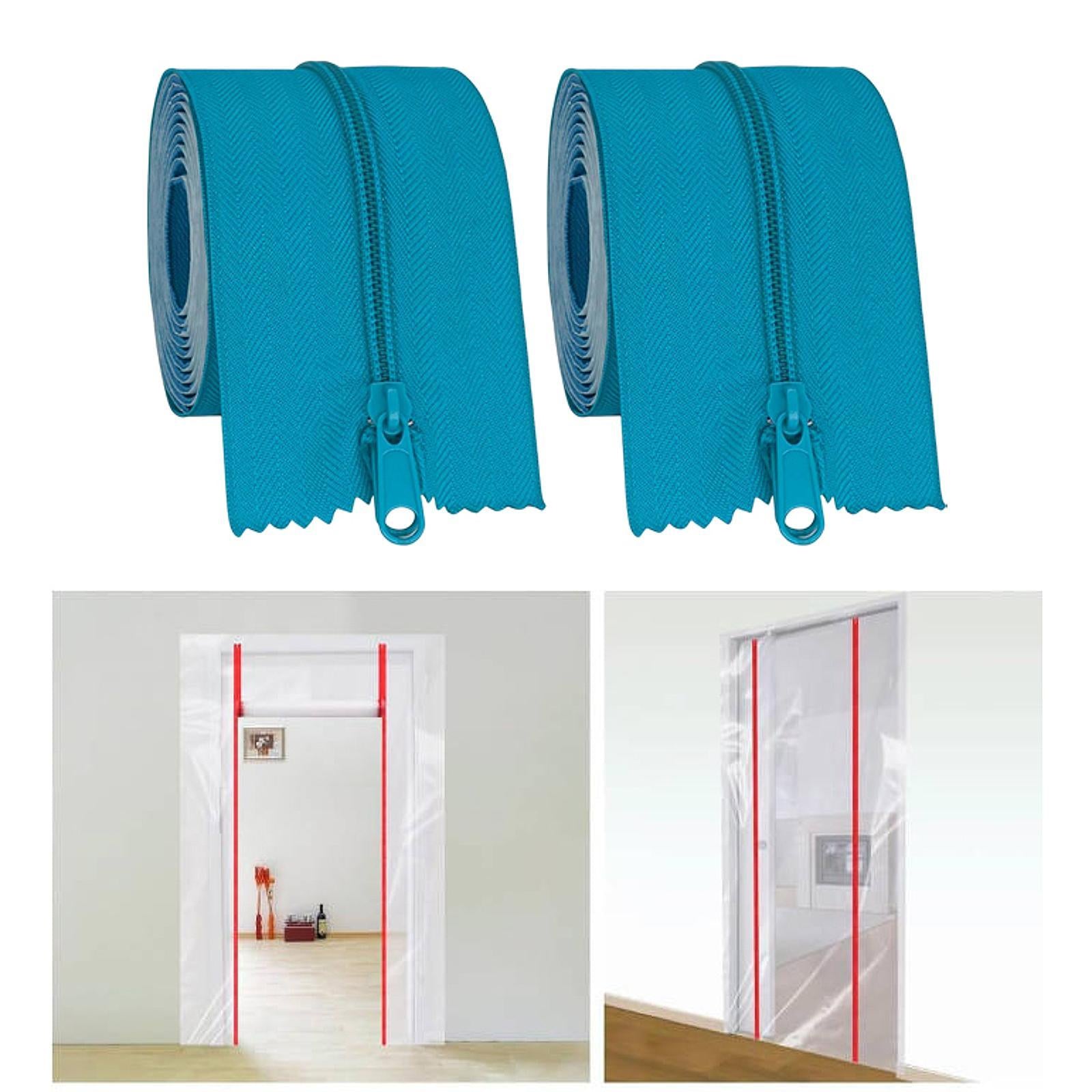 2 Roll Instant Door Zipper Replacement Self Adhesive for Screen Outdoor Tarp Blue