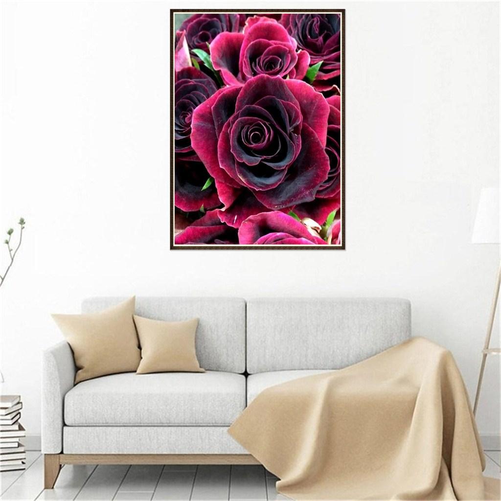 5D Diamond Painting Embroidery DIY Home Wall Decor Rose Flower (Full Drill)