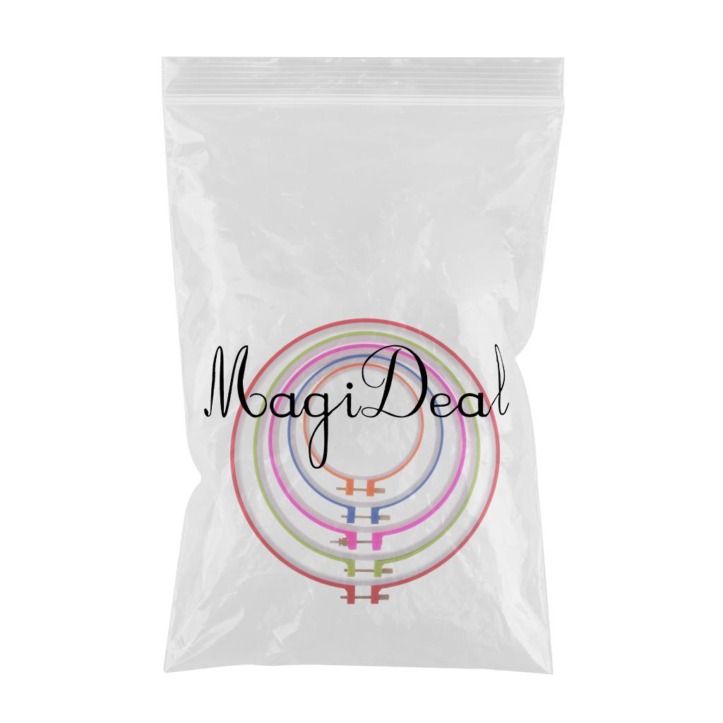 5pcs Plastic Embroidery Hoops Cross Stitch Hoop Circle Set 5-11 Inch 1#