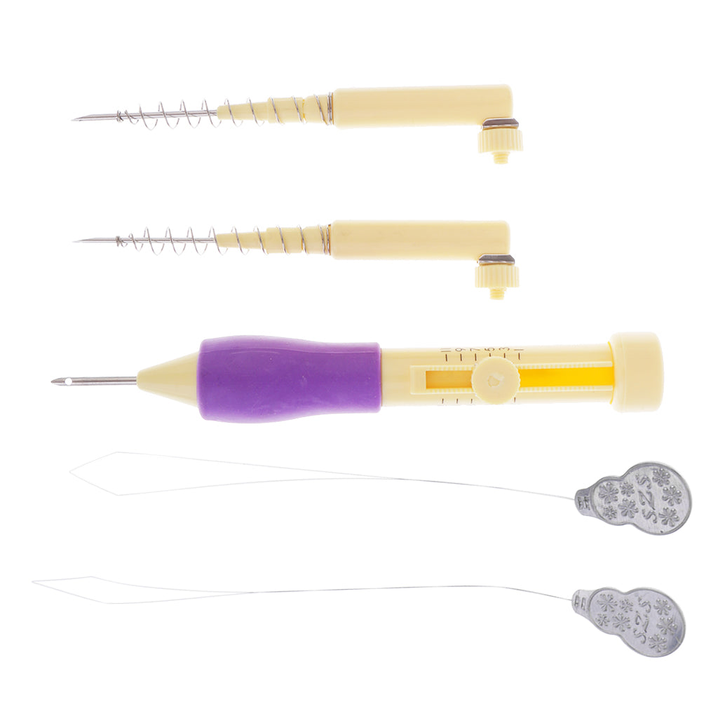 6Pcs/set Embroidery Needle Stitch Tool Set with 2 Spare Needles & Threaders