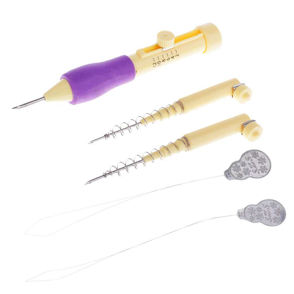 6Pcs/set Embroidery Needle Stitch Tool Set with 2 Spare Needles & Threaders