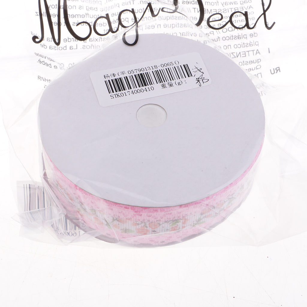 Vintage Lace Trim Printed Embroidery Lace Ribbon For Sewing Craft Pink 2