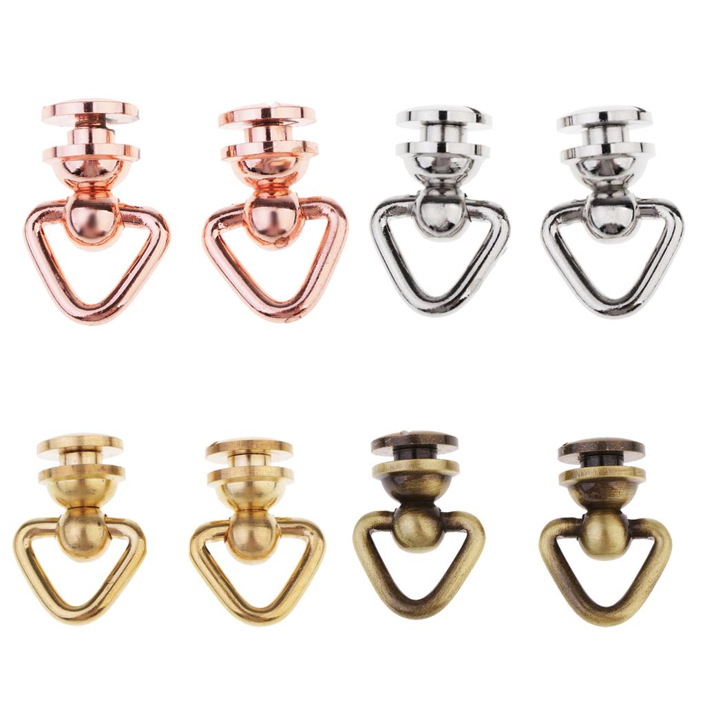 2pcs Ball Post with Triangle Ring Rivet Stud Round Head Screw Back Sliver