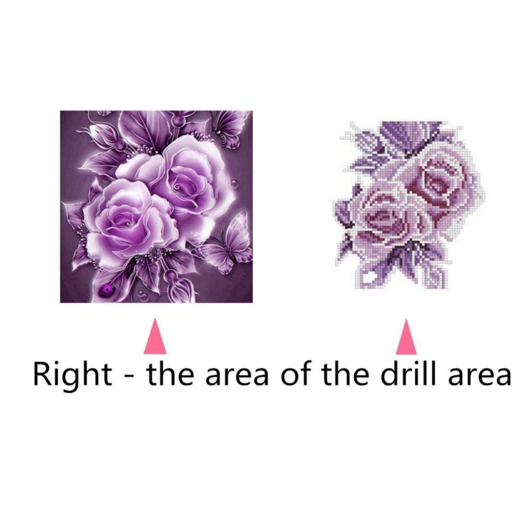 2 Pieces DIY Flower Diamond Embroidery Cross Stitch Home Wall Decoration