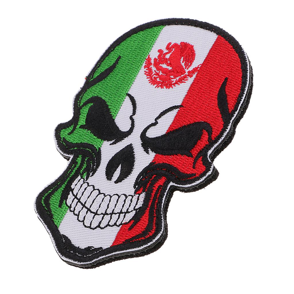 Flag Embroidery Patch Skull Patch Emblem Military Badge Armband Mexico Flag