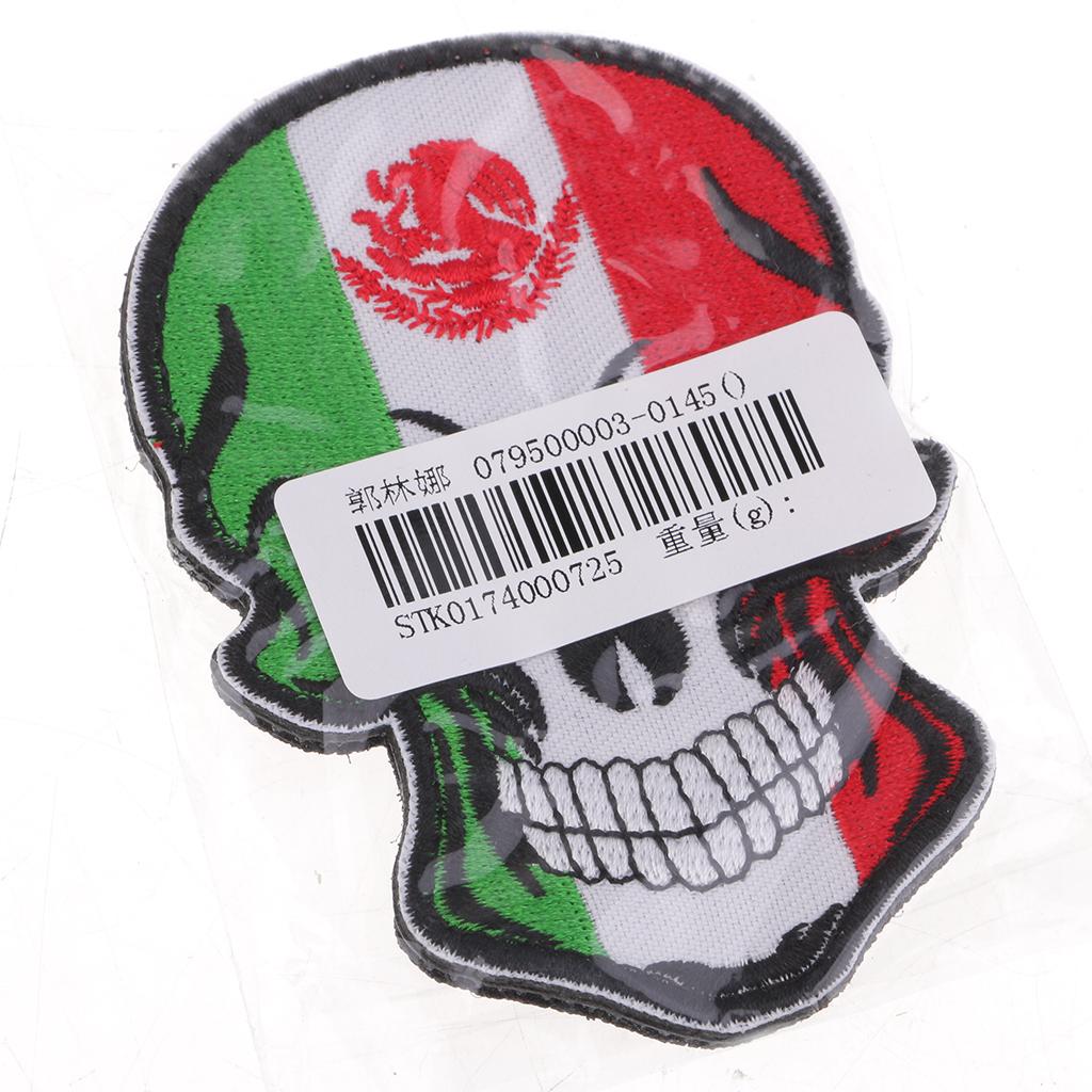 Flag Embroidery Patch Skull Patch Emblem Military Badge Armband Mexico Flag