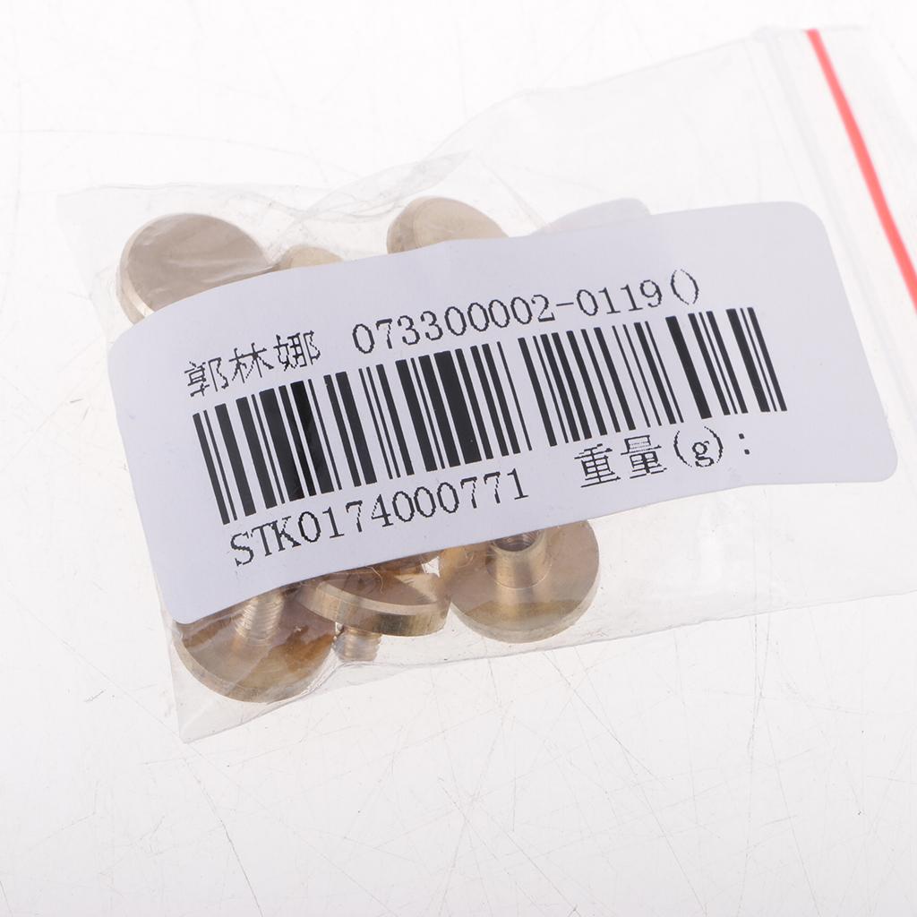 6 Sets Round Rivet Screw Studs Chicago Screw Leather Craft Gold 4mm