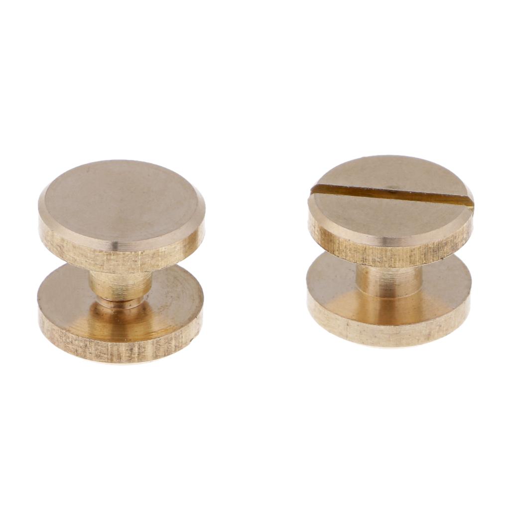 6 Sets Round Rivet Screw Studs Chicago Screw Leather Craft Gold 4mm
