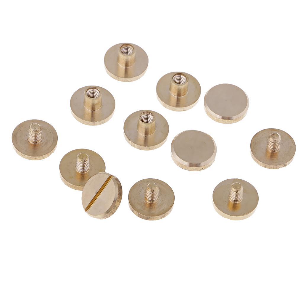 6 Sets Round Rivet Screw Studs Chicago Screw Leather Craft Gold 4mm