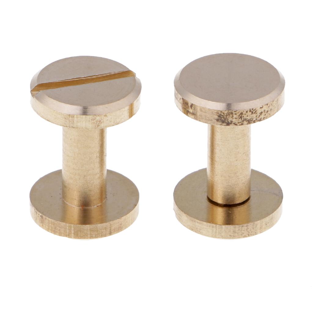 6 Sets Round Rivet Screw Studs Chicago Screw Leather Craft Gold 10mm