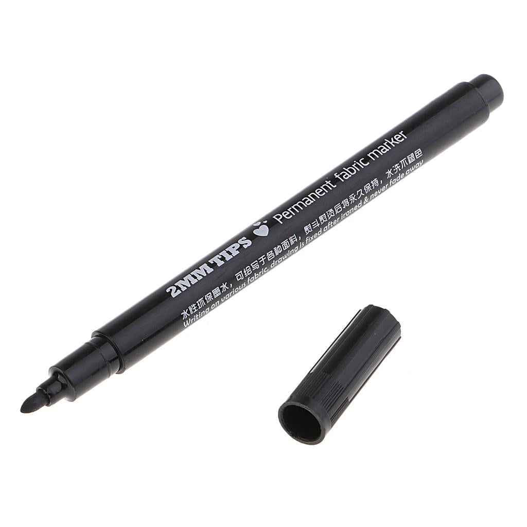 2mm T-Shirt Permanent Fabric Marker Textile Clothes Pen Black