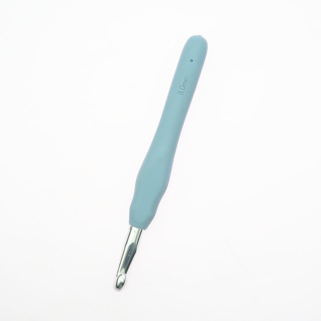 Aluminum Crochet Hook With Soft Grip Handles Knitting Weaving Needles 8.0mm