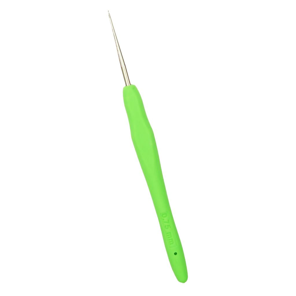 Soft Plastic Grip Handle Metal Crochet Hook for Hand Sewing Arts Tool 0.75mm