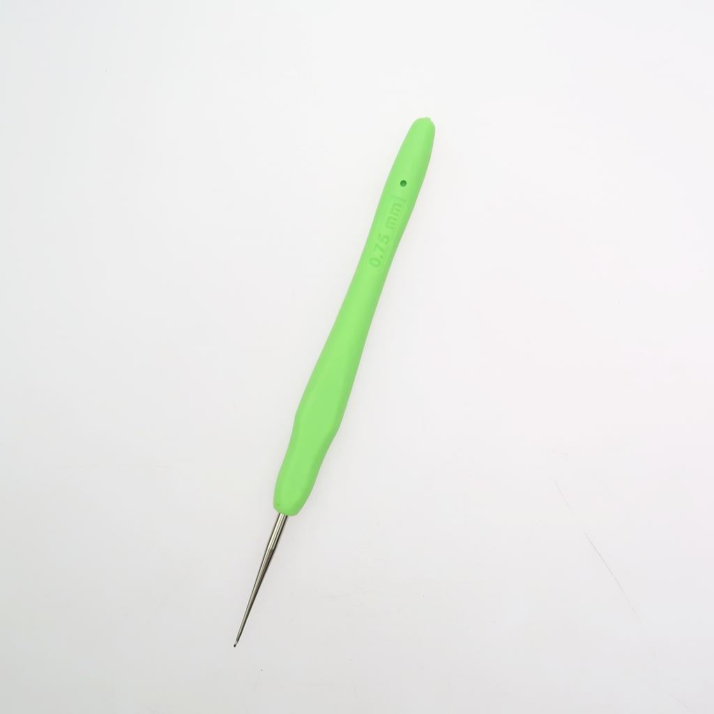 Soft Plastic Grip Handle Metal Crochet Hook for Hand Sewing Arts Tool 0.75mm