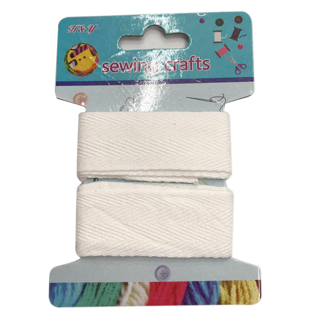 2pcs 1.2M Sewing Cotton Binding Tape Bias Webbing Strap Ribbon Craft 25mm