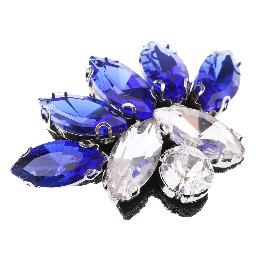 Buttterfly Glass Rhinestone Beaded Patch Applique for Clothing Sewing Blue