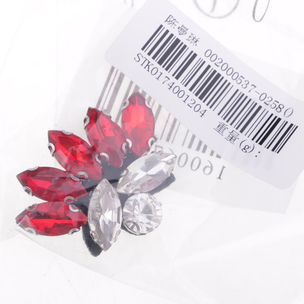 Buttterfly Glass Rhinestone Beaded Patch Applique for Clothing Sewing Red