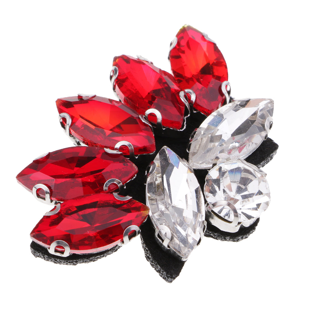 Buttterfly Glass Rhinestone Beaded Patch Applique for Clothing Sewing Red