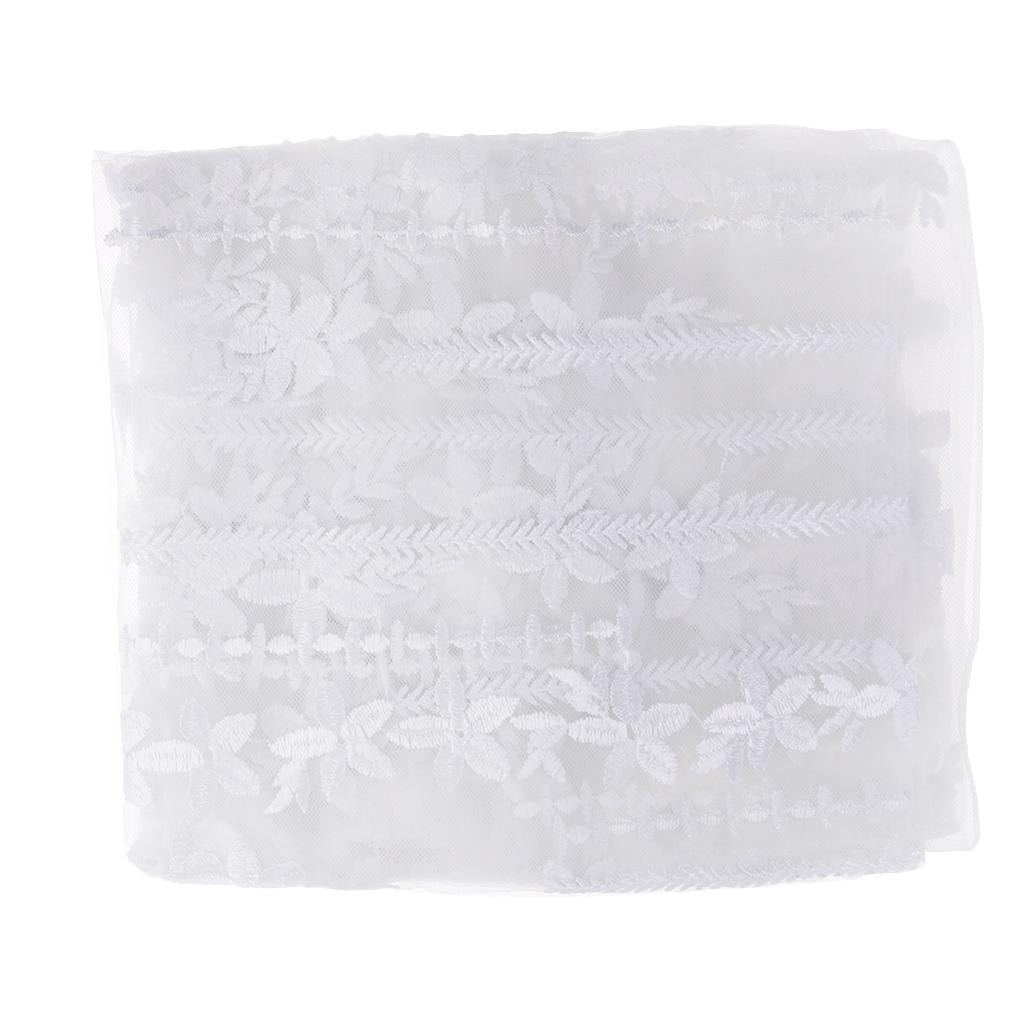 Vintage Floral Lace Embroidery Fabric Bridal Dress Sewing Craft 0.5 Yard