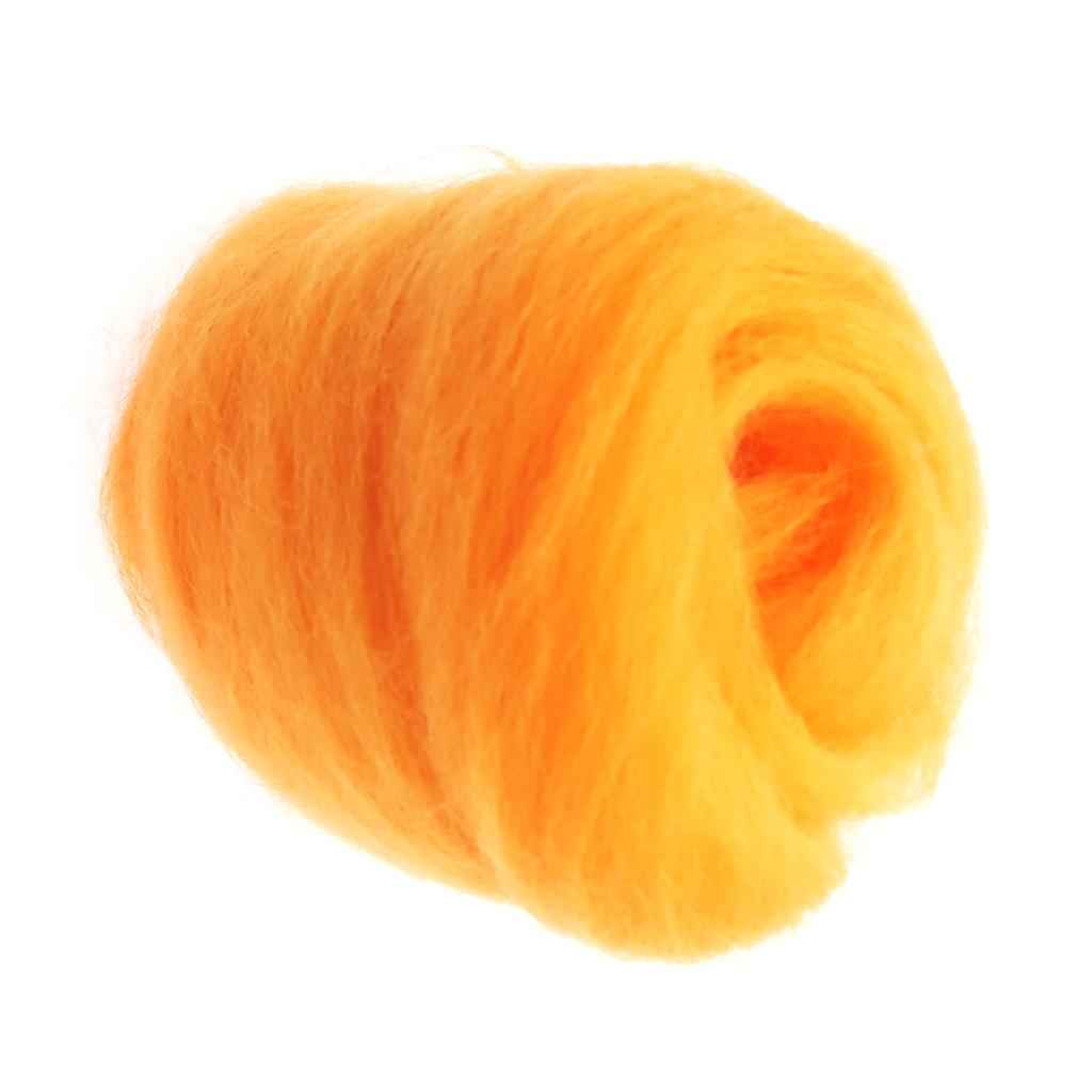 10g Wool Top Roving Felting Wool Spinning Felting Fiber Orange