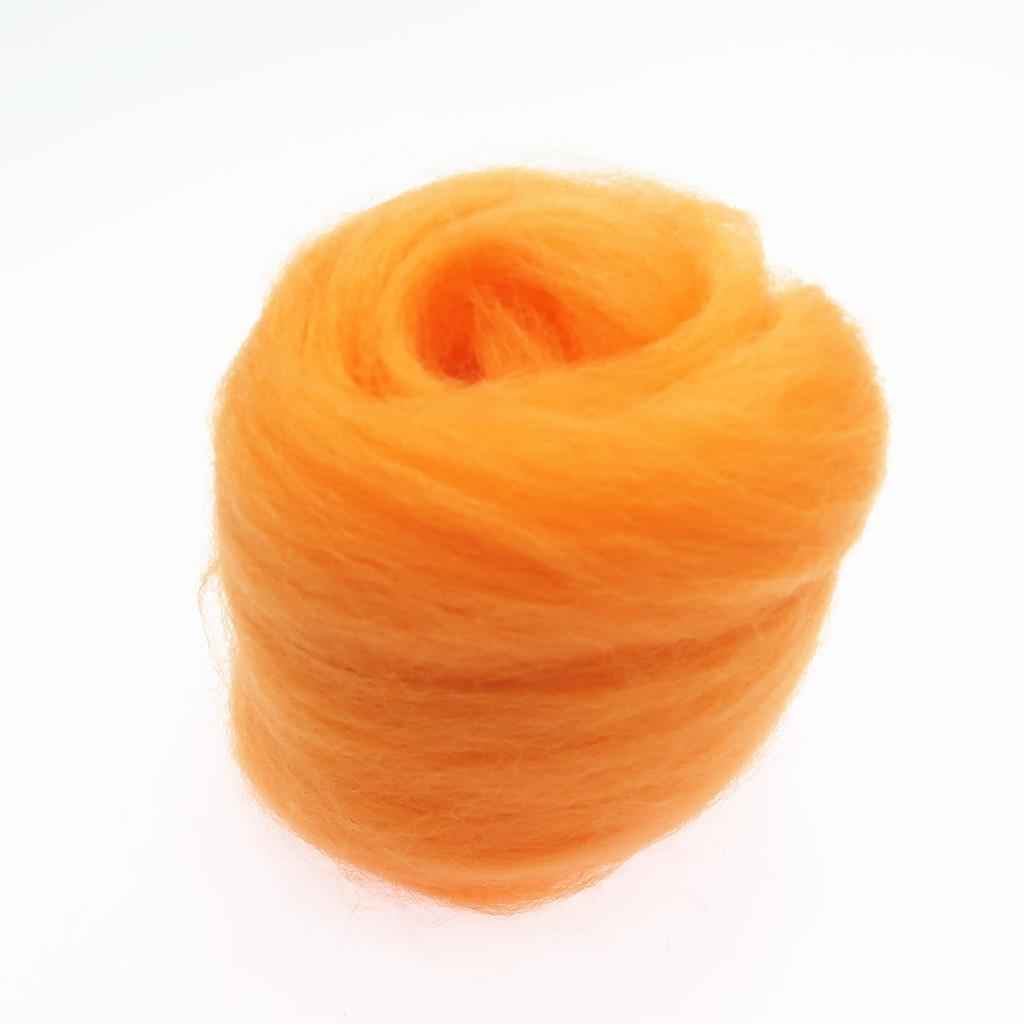 10g Wool Top Roving Felting Wool Spinning Felting Fiber Orange