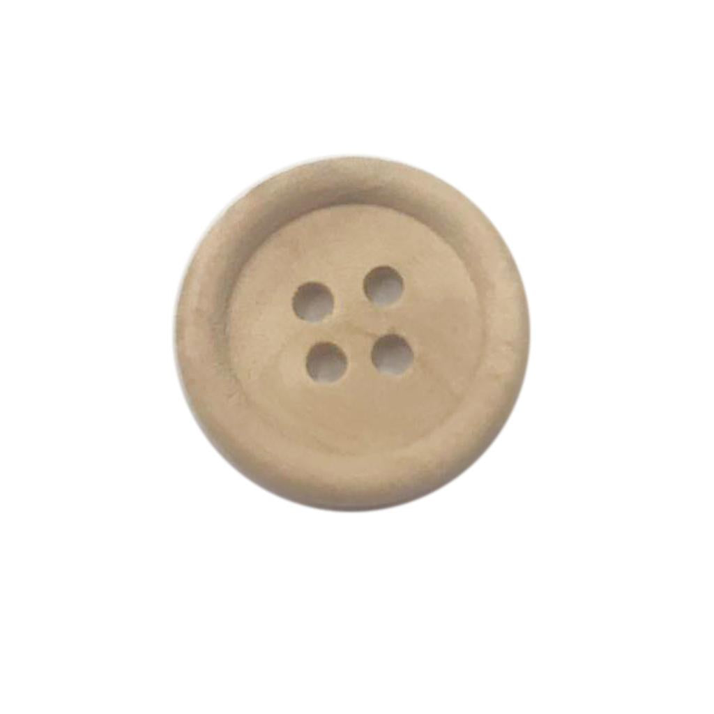 22Pcs/lot Round Wood Buttons 4 Holes for Clothes Sewing Scrapbooking Crafts