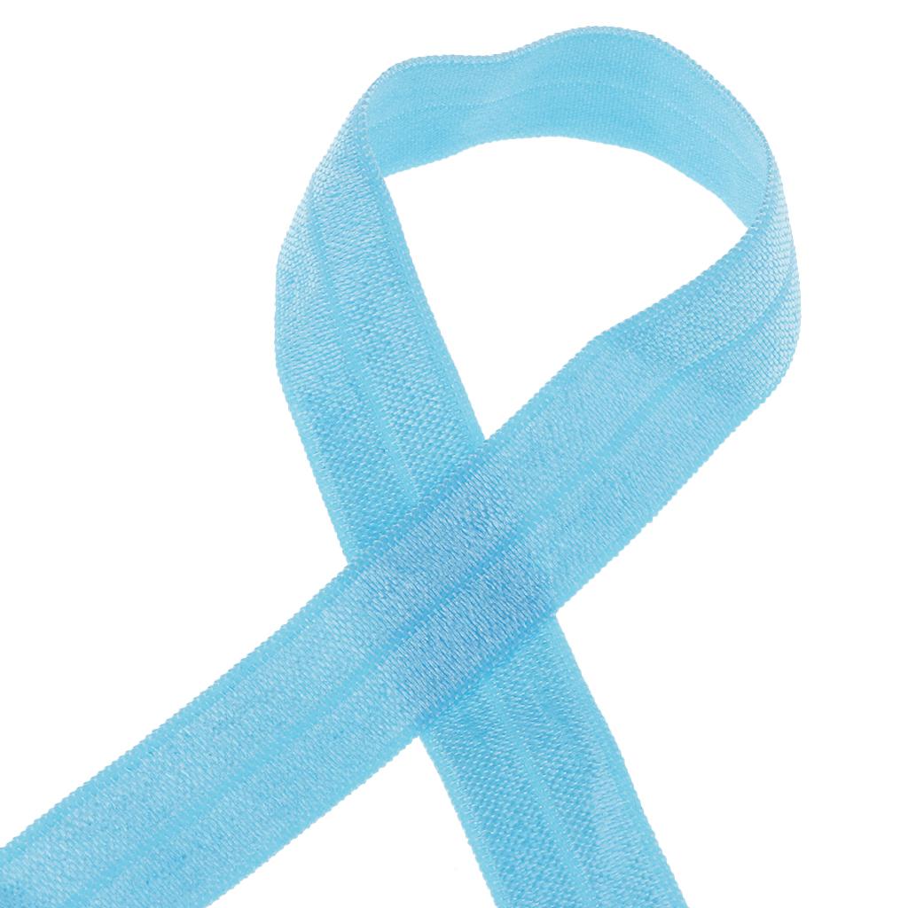 10 Meters Cotton Elastic Band Sewing Trims 15mm Width Lake Blue