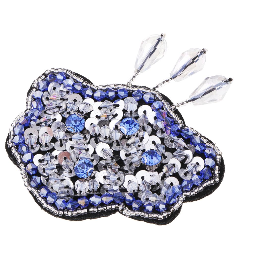 Clouds Glass Beaded Patches Sequins Decorative Applique Patch for Clothes