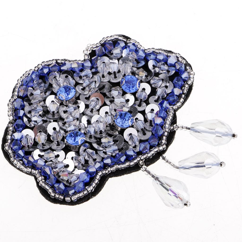 Clouds Glass Beaded Patches Sequins Decorative Applique Patch for Clothes