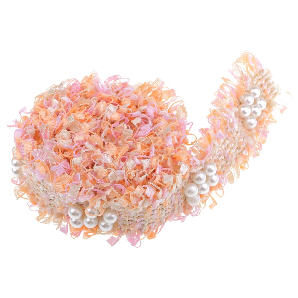 1 Yard Vintage Lace Ribbon Trim for Wedding Bridal Sewing Craft Pink Orange