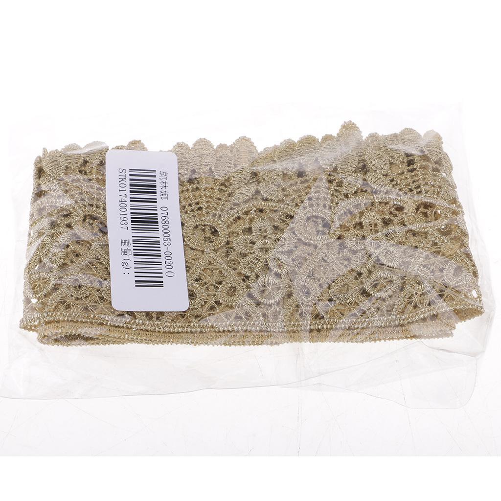 1 Yd Vintage Crown Lace Trims Embroidered DIY Trimming Floral Ribbon Gold