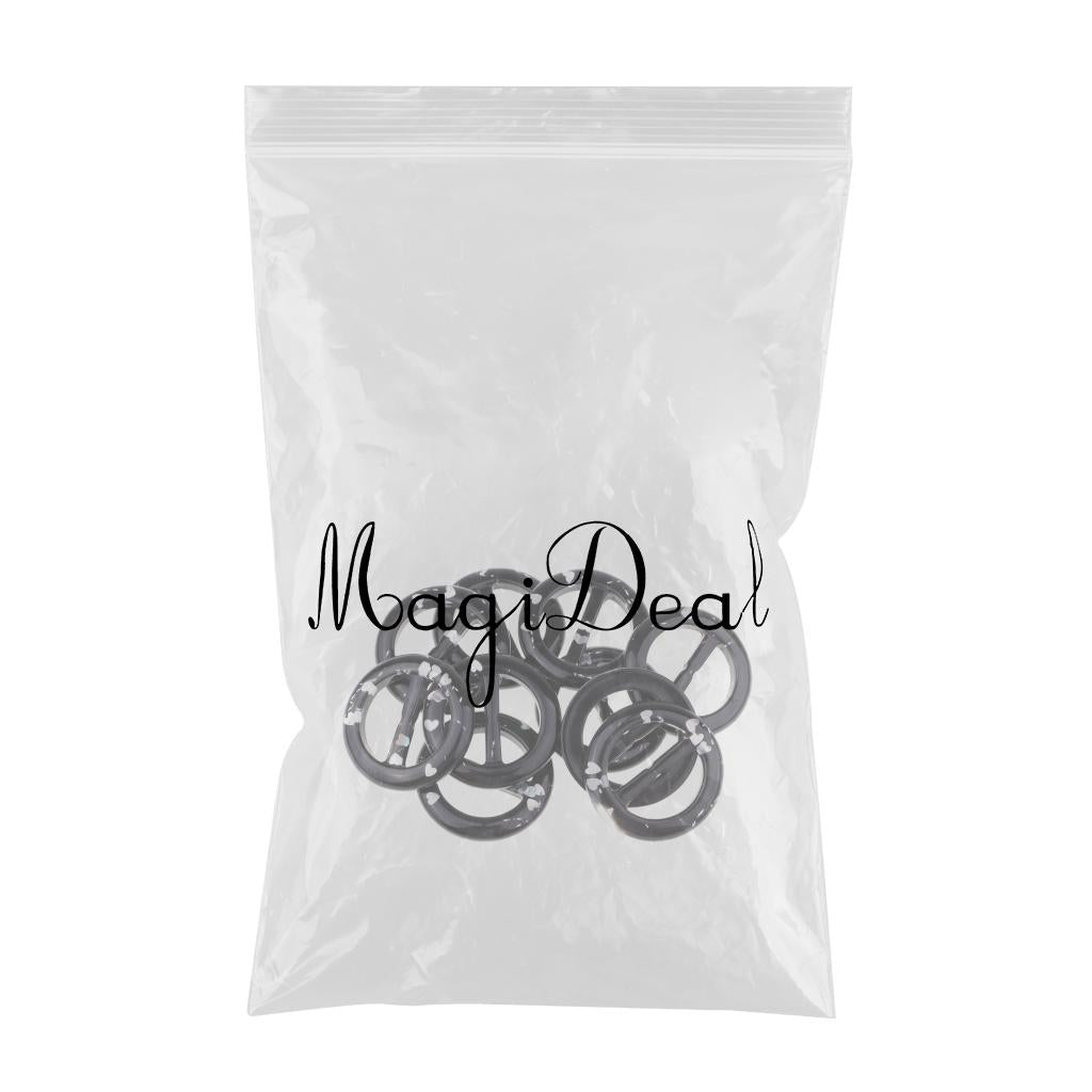 10Pcs/bag Round Resin Buttons Sewing Buttons Scarf Clips Rings Black Round 1