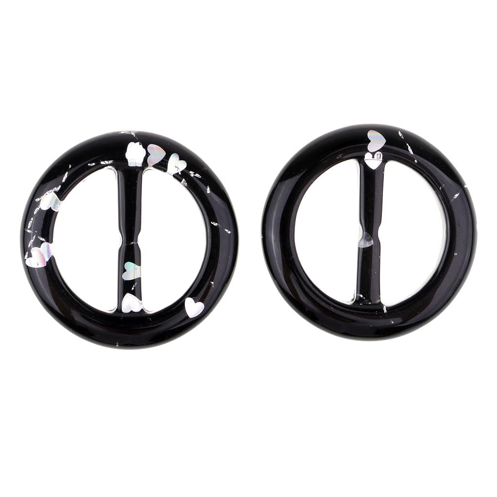 10Pcs/bag Round Resin Buttons Sewing Buttons Scarf Clips Rings Black Round 1