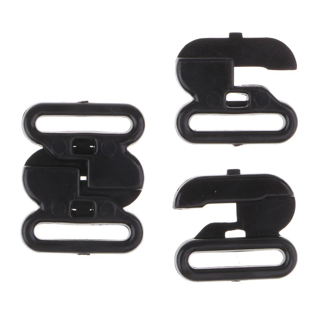 50 Sets Plastic Bra Strap Adjuster Slider Hook Lingerie Buckle Clips Black
