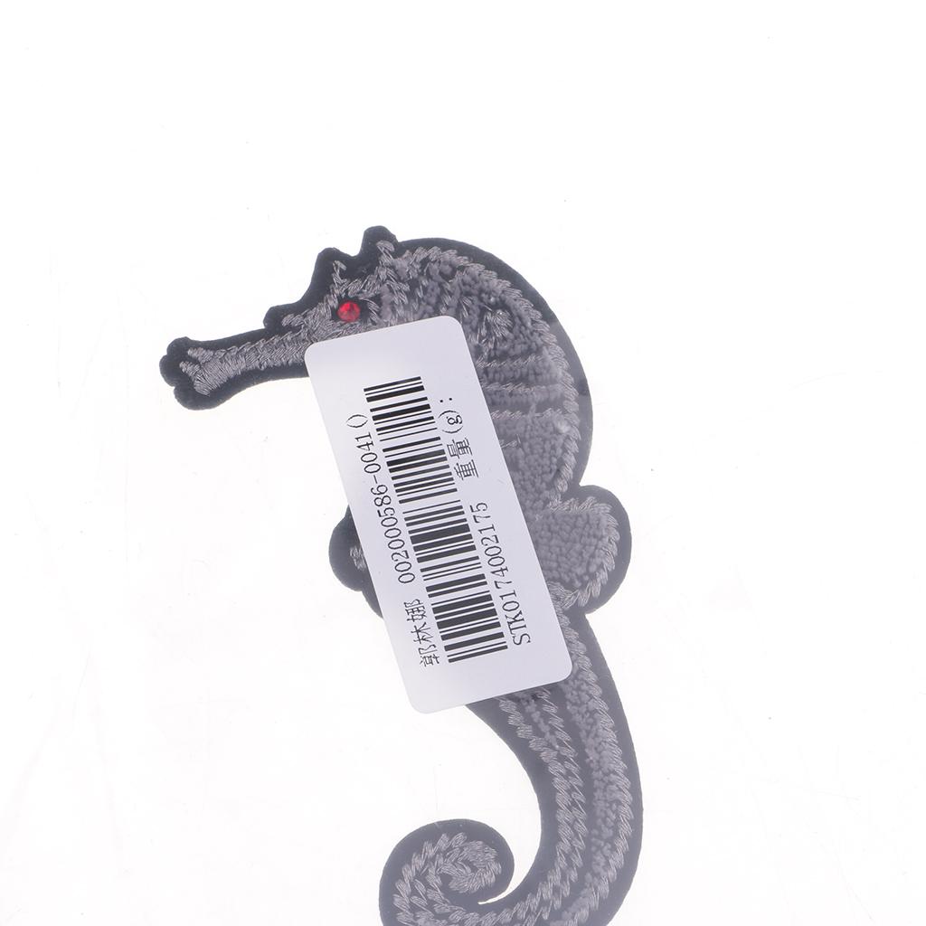 Seahorse Shape Embroidery Sequin Patch Sew on Applique for Garment Decor