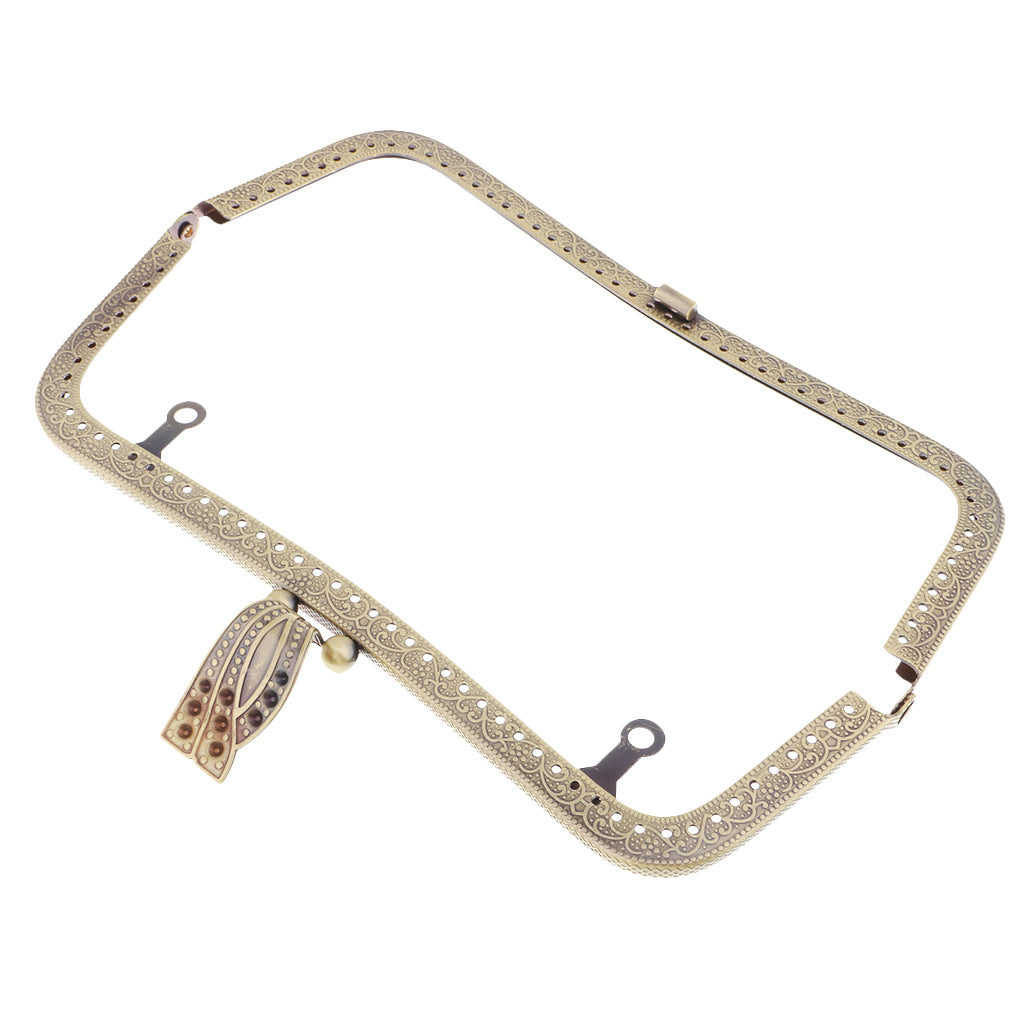 Metal Purse Clasp Frame Lock Handle DIY Bag Clasp Lock Accessories Bronze