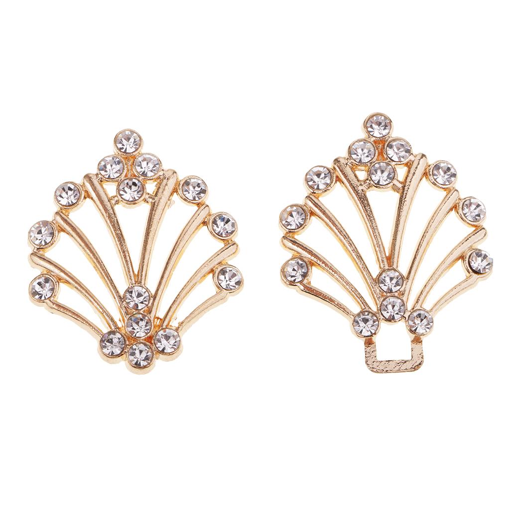 Vintage Style Rhinestone Crystal Wedding Buckle Dress Embellishments Gold