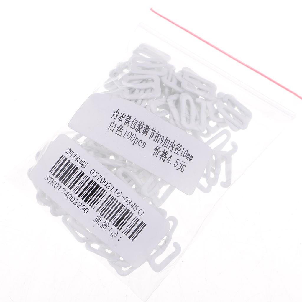 100Pcs Metal Bra Strap Adjuster Slider Hook 9 Lingerie Sewing Crafts 10mm