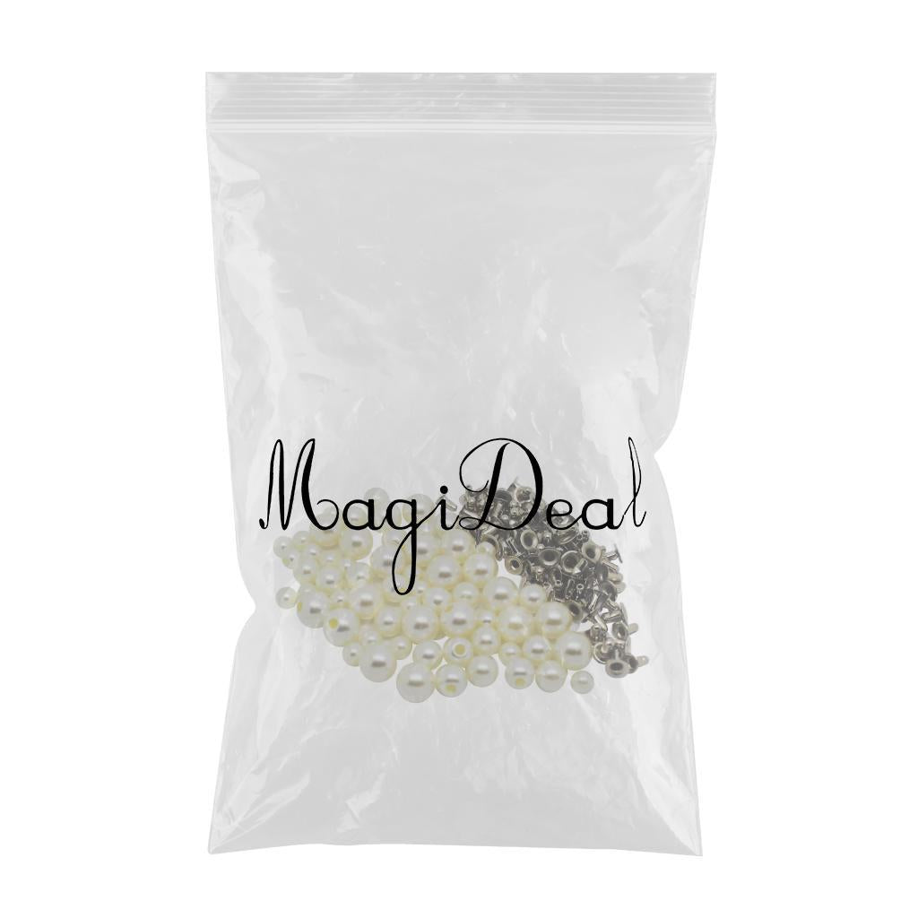 60Pcs/lot Plastic Pearls Rivets Studs Buttons for Sewing Leather Crafts Bag