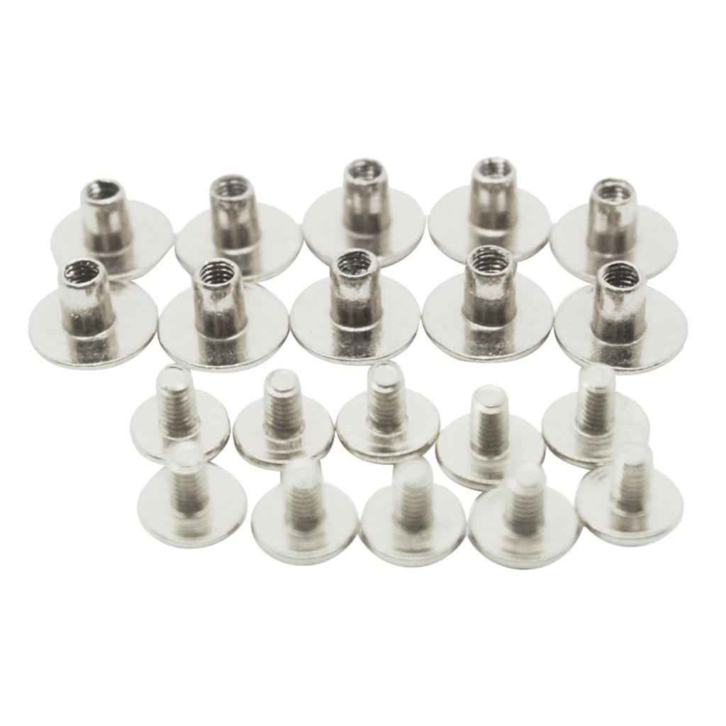 10PCs Metal Silver Chicago Button Screws Nail Rivets for Album Bookbinding Leather Craft Decor