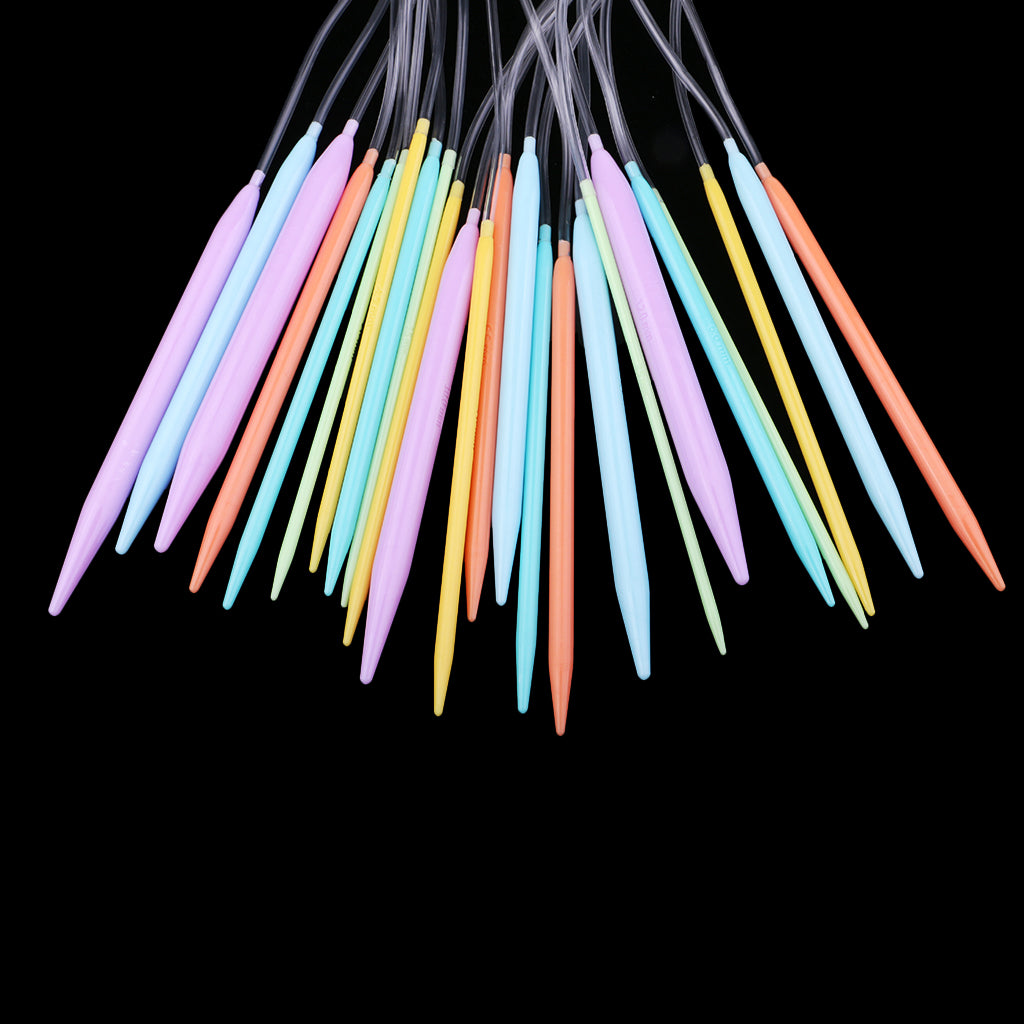 12 Sizes Plastic Circular Knitting Needles Set with Tube 3.5mm-12mm 80cm