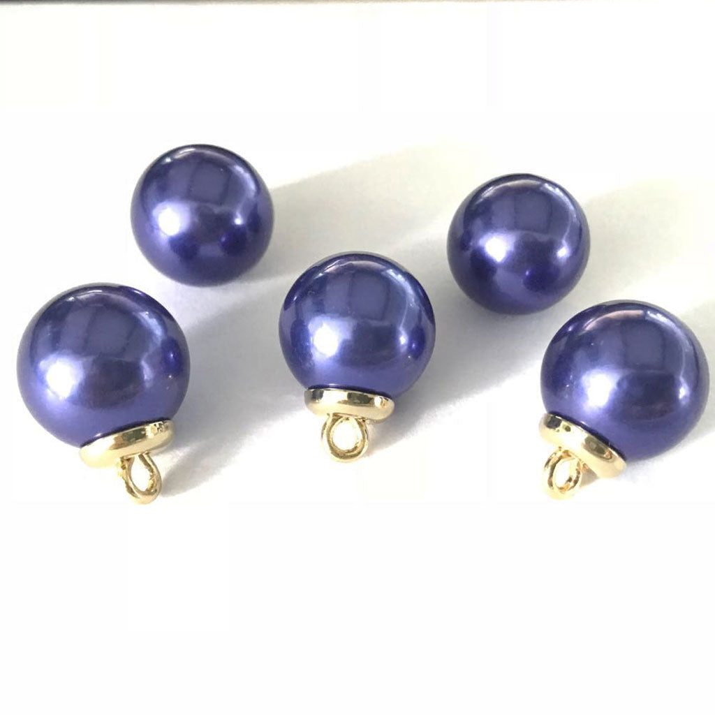5Pcs 16mm Plastic Pearl Buttons Charms for Sewing Scrapbooking Crafts Blue