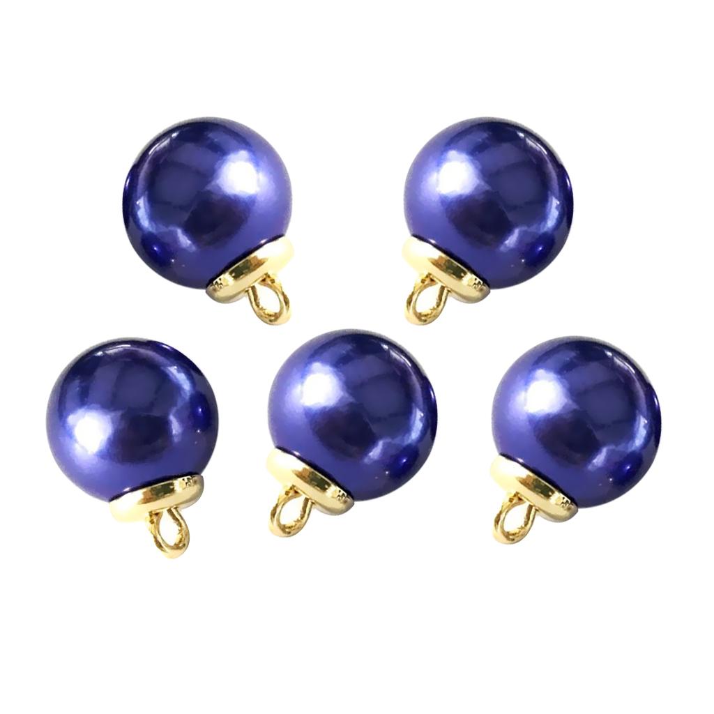 5Pcs 16mm Plastic Pearl Buttons Charms for Sewing Scrapbooking Crafts Blue